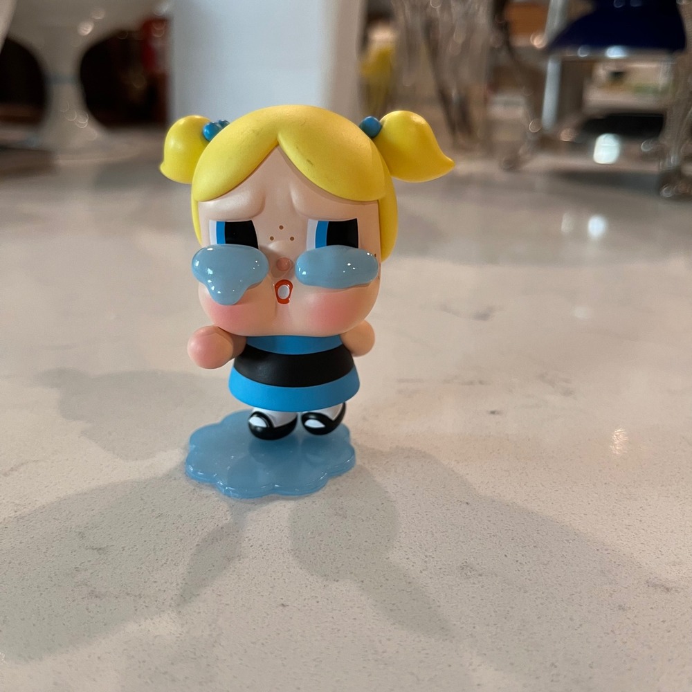 Pop Mart Crybaby x Powerpuff Girls Bubbles Vinyl Figure Designer Toy Loose